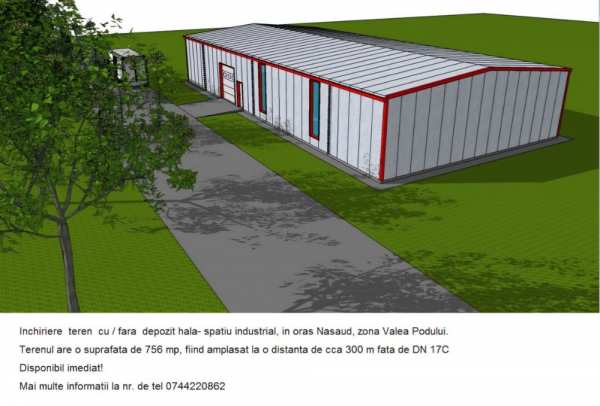 Închiriez terne cu/fără depozit/hala/spațiu în orașul Năsăud