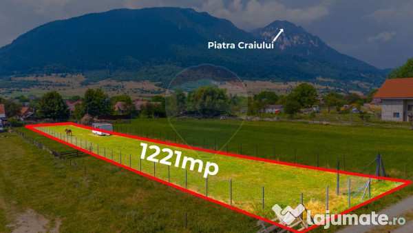 Teren intravilan - 1.221 mp/ zărnești/ gard și rulotă