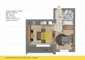 GARSONIERA DUBLA-PASARELA BERCENI