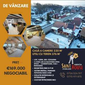 Casa de vanzare 6 camere 220 m2 utili cu 376 M2 teren la sosea