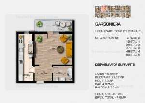 Apartament tip GARSONIERA - GRAND RESIDENCE - PROIECT NOU