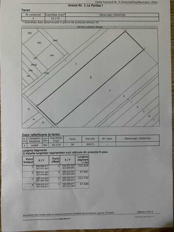 Teren extravilan 10170m2, Jud. Ilfov, Com. Vidra, laturi egale