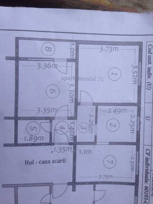 Apartament de vânzare 3 camere.