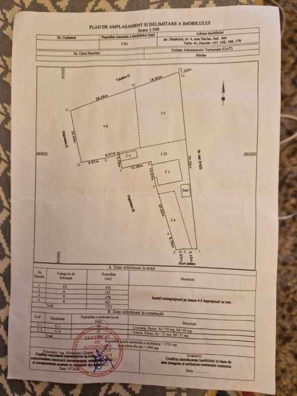 Casa de vânzare în Hârlău! 1721 mp!