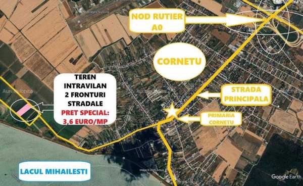 Cornetu 1826 mp, aproape de București și Lacul Mihăilești -3,6 euro/mp