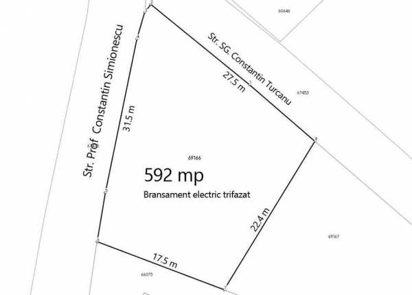 Teren intravilan Dorobanț, Aroneanu, Iași BRANSAMENT ELECTRIC 592 mp