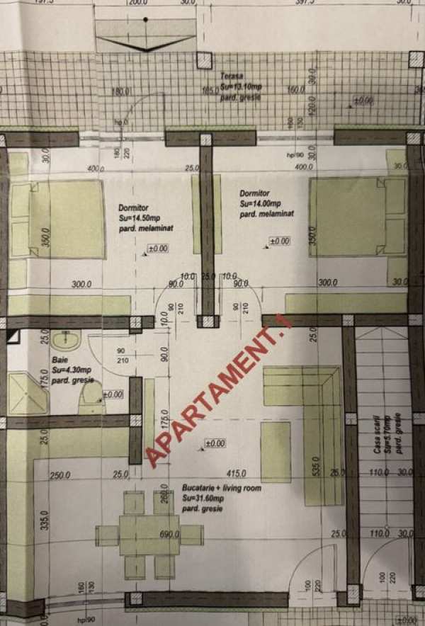 Apartament 3 camere+curte proprie