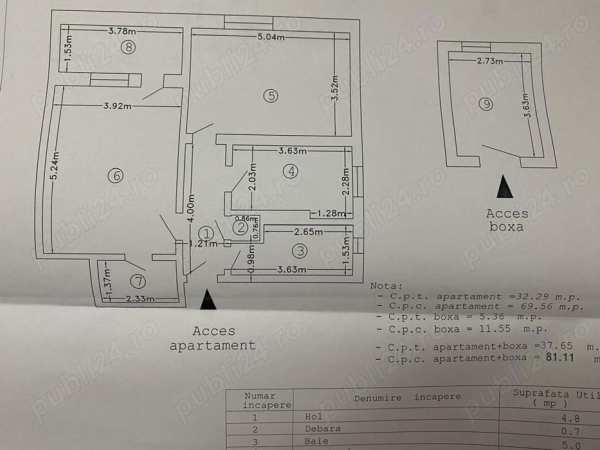 Apartament de vanzare Bicaz 2 camere