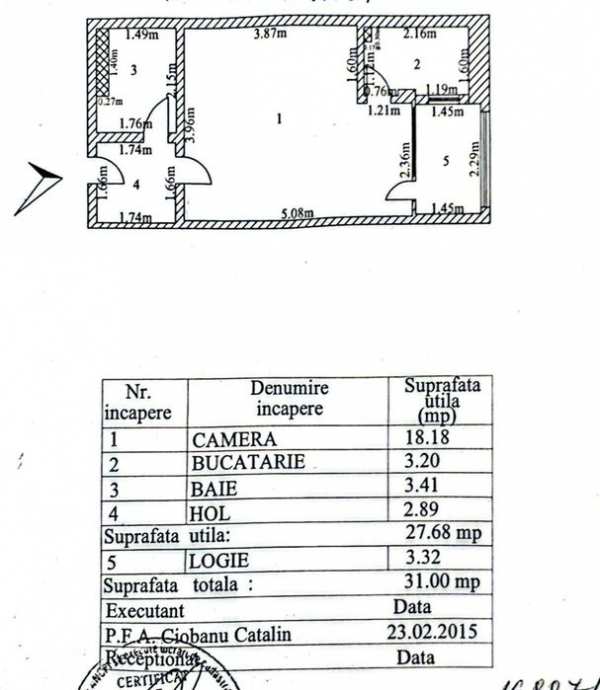 Apartament cu 1 camera Mazepa 1