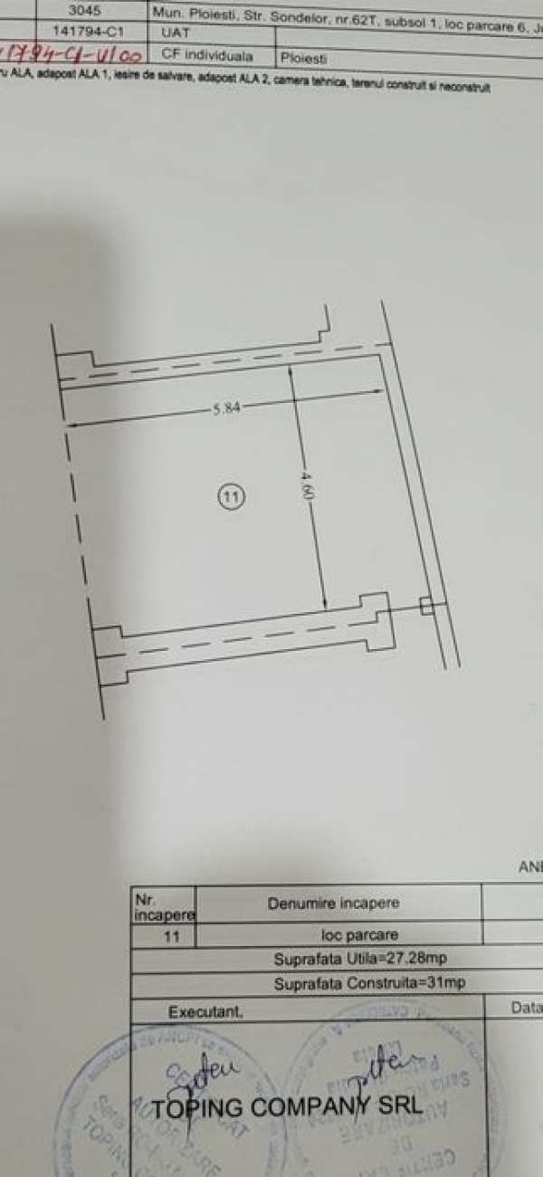 Loc parcare / Garaj / spatiu depozitare