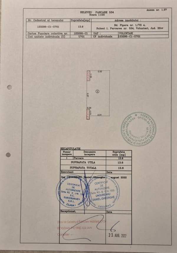 Vand Urgent Loc de parcare Cortina North spatios, super pret