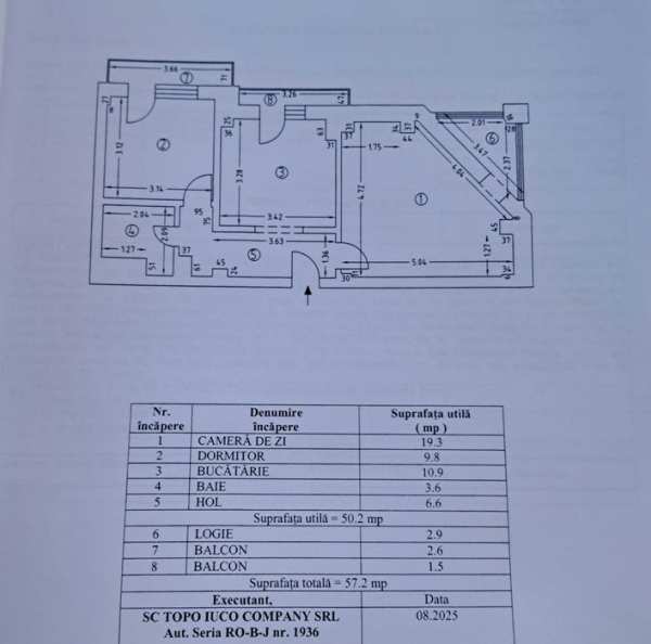 Apartament de 2 camere decomandat