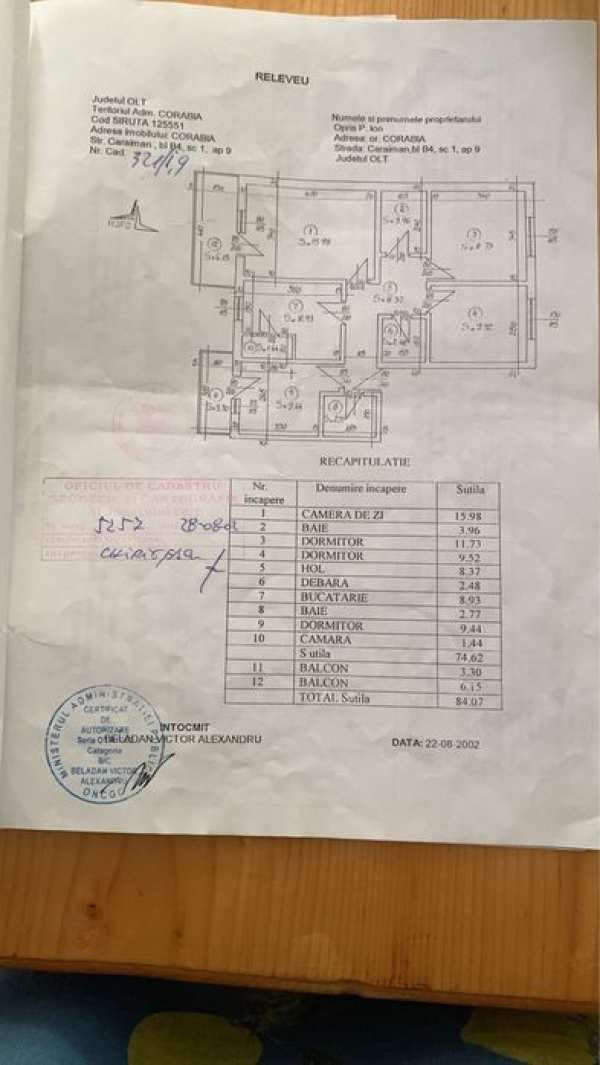 Apartament cu 4 camere de vanzare in Corabia