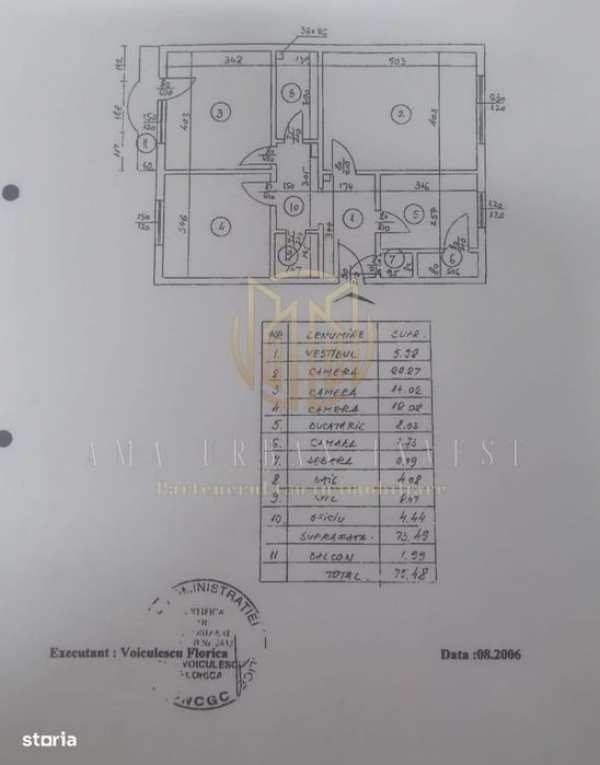 3 camere Stefan cel Mare, Maica domnului, Aleea Deleni 124000 eur