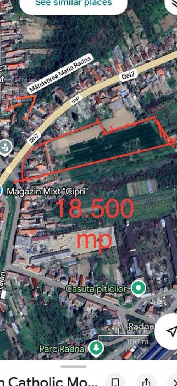 Teren intravilan-Radna (Lipova) la DN7- ideal pentru centru comercial