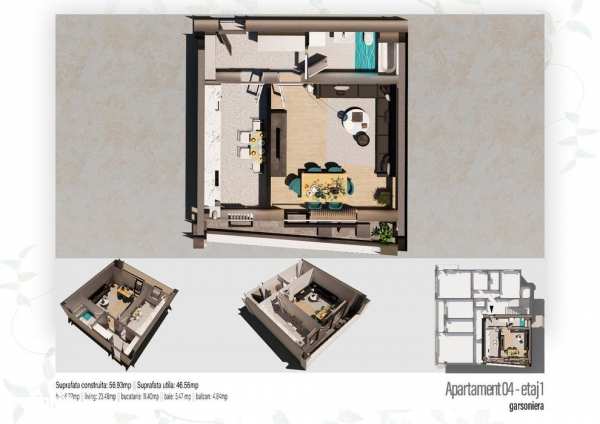 ULTIMILE 3 unitati ramase - Garsoniera 51.4 mp - zona Kamsas