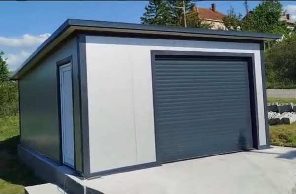 Vand Garaje auto moderne pe structură metalică și panouri sandwich, i