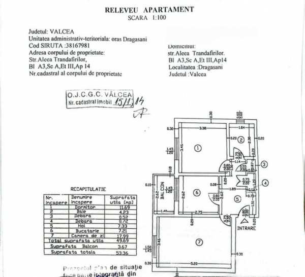 Apartament 2 camere decomandat, mobilat și utilat-Drăgășani, Vâ