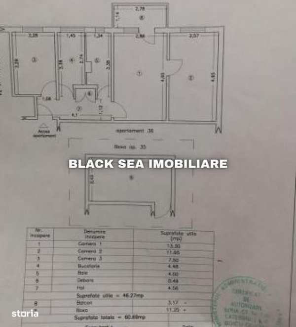 Apartament 3 camere– zona Km 4-5, Constanța - Boxa - Ocazie