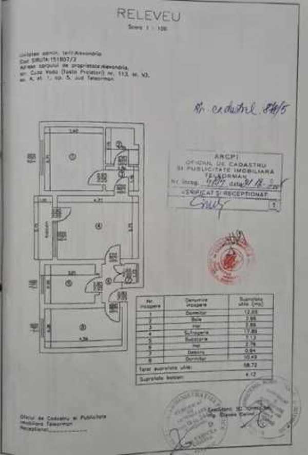 Apartament 3 camere, zona V-uri