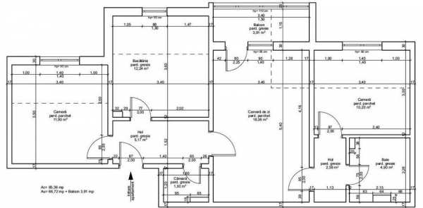 Apartament cu 3 camere