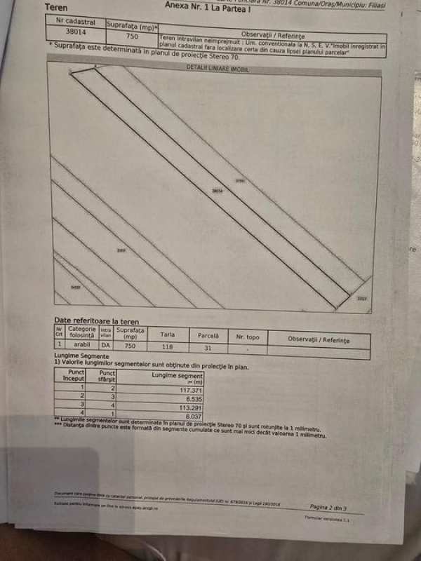 Teren Vanzare zona linistita Filiasi Oancea !