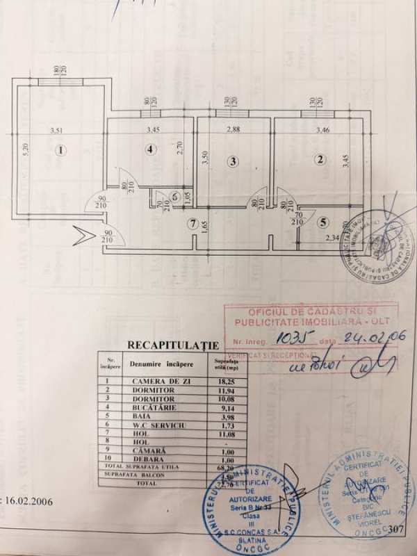 Apartament 3 camere Slatina
