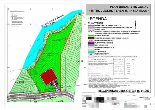 Teren intravilan, Obarsia Lotrului lacul Vidra