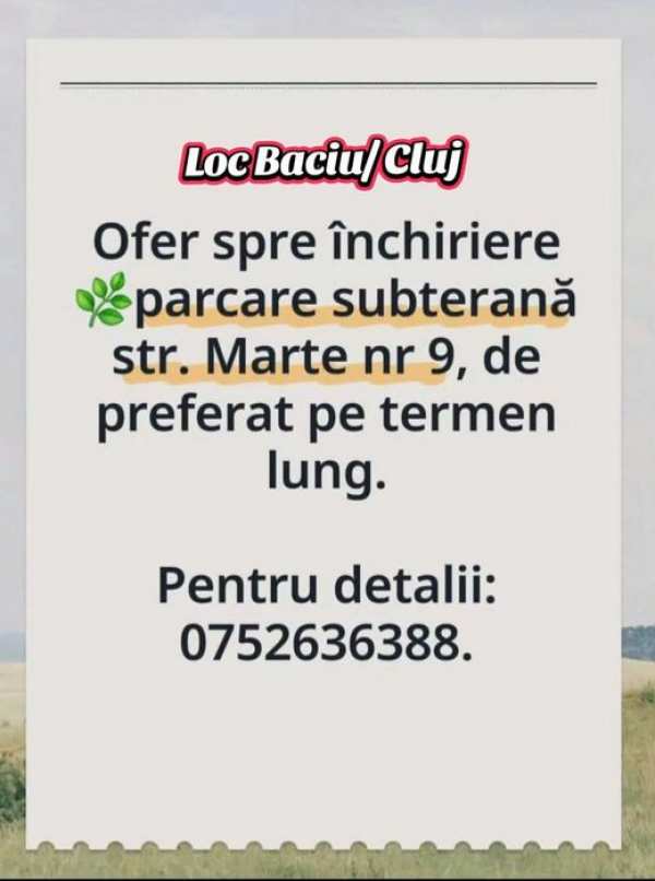 Parcare subterană