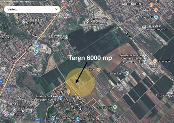 Teren vile intravilan Magurele Varteju, strada Fulger, între case .