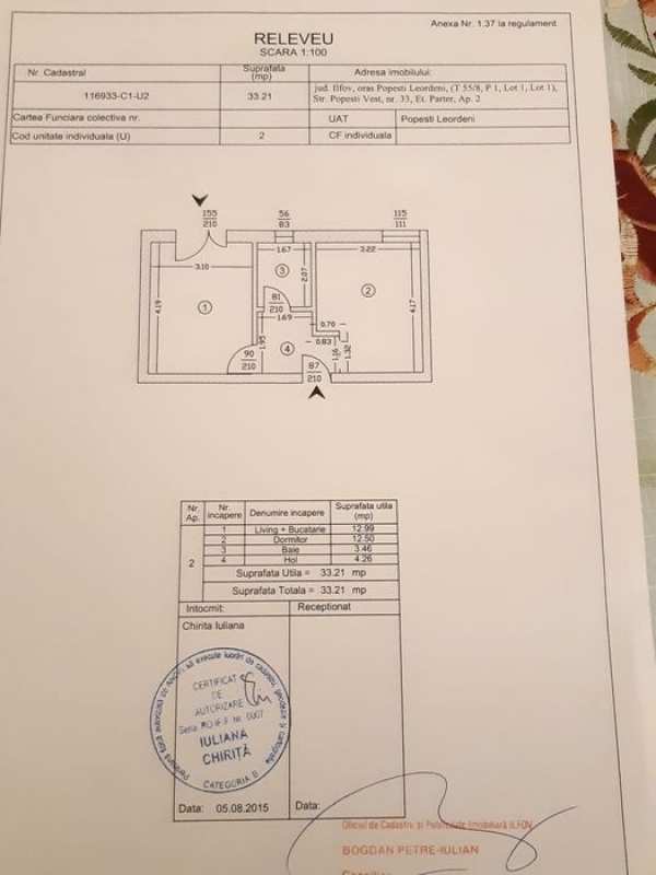 Garsoniera dubla (studio) metrou Berceni