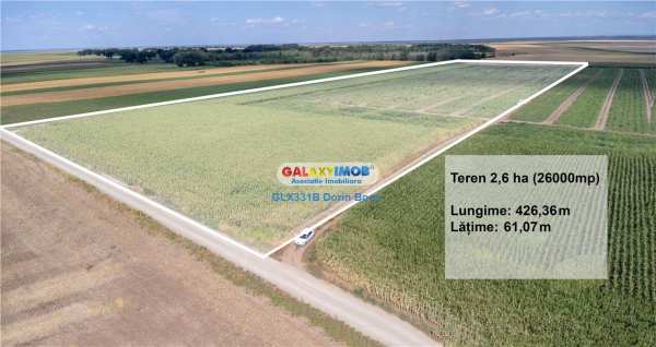 Teren agricol extravilan 2.6 ha - 26.000 mp - valcelele, buzau